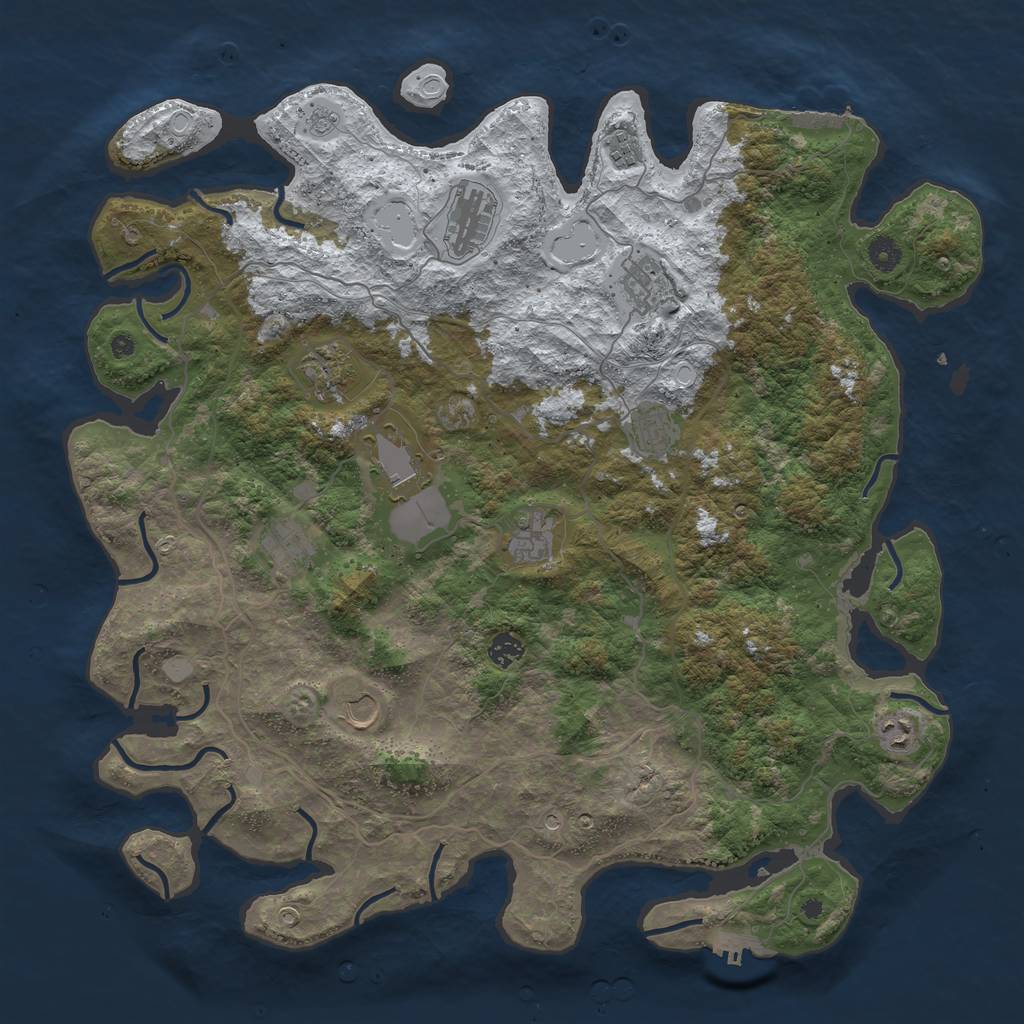 Rust Map: Procedural Map, Size: 4500, Seed: 3348900, 20 Monuments