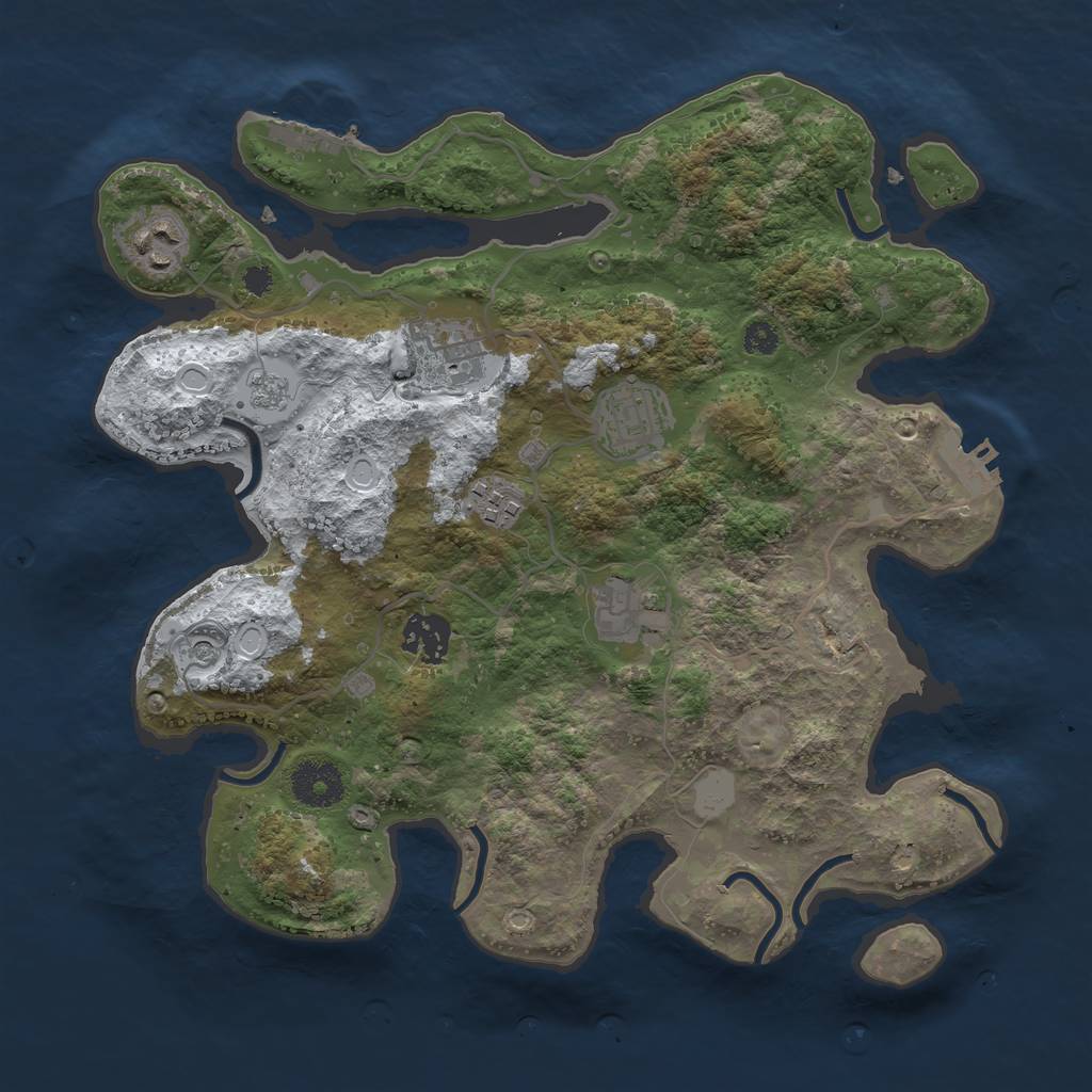 Rust Map: Procedural Map, Size: 3250, Seed: 2463432, 15 Monuments