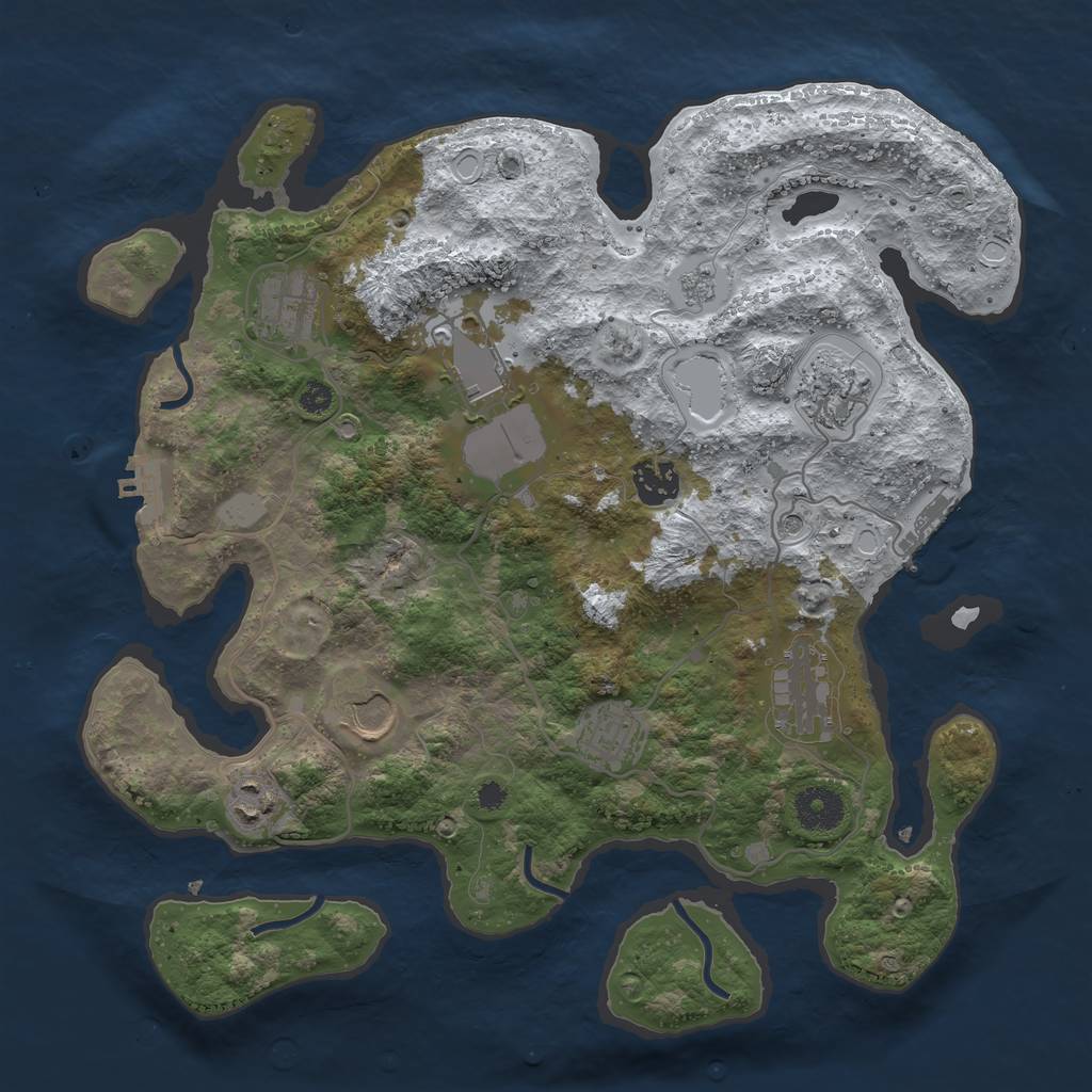 Rust Map: Procedural Map, Size: 3500, Seed: 1015288, 17 Monuments