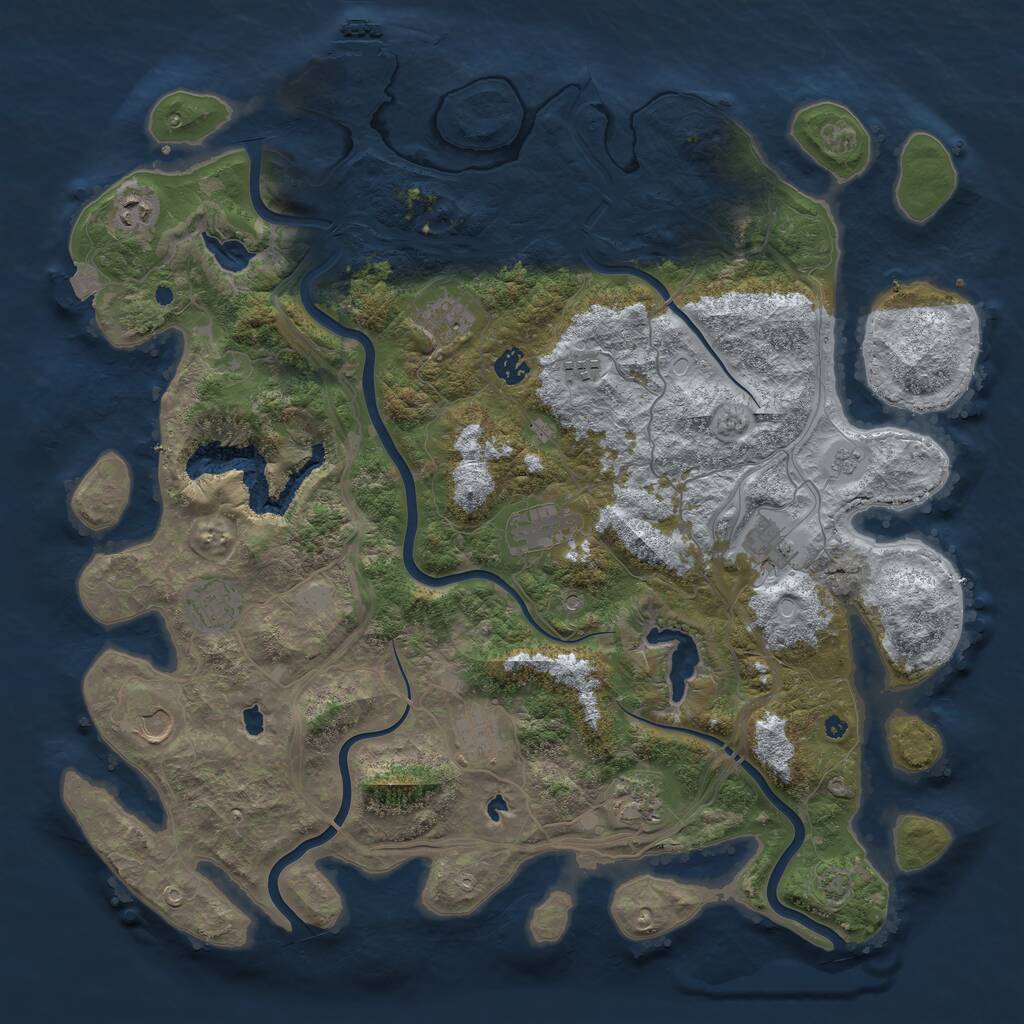 Rust Map: Procedural Map, Size: 4500, Seed: 2081564, 15 Monuments