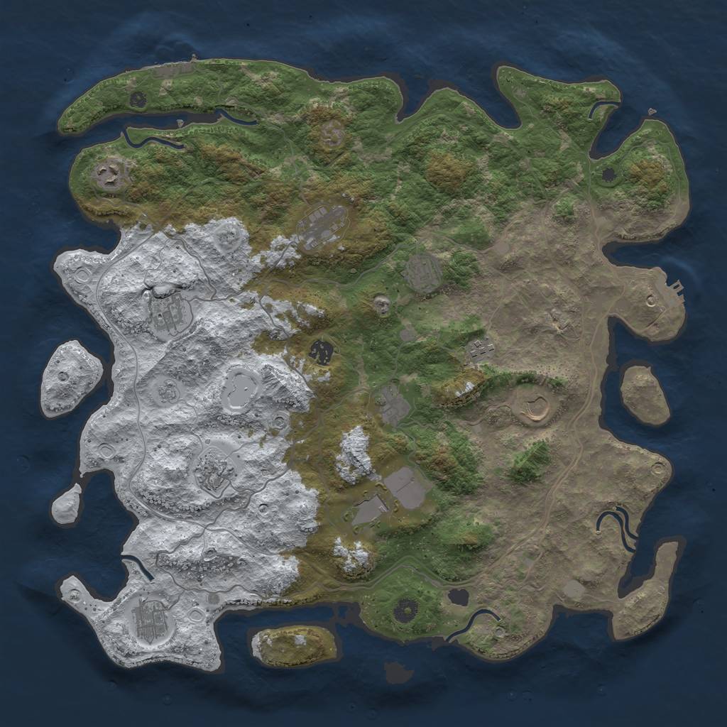 Rust Map: Procedural Map, Size: 4500, Seed: 4845450, 20 Monuments