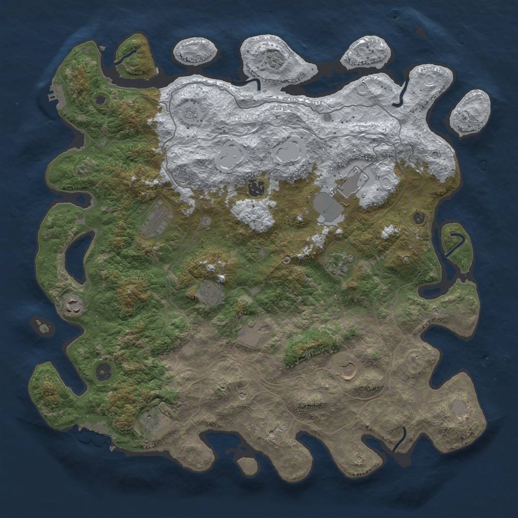 Rust Map: Procedural Map, Size: 4500, Seed: 4790898, 19 Monuments