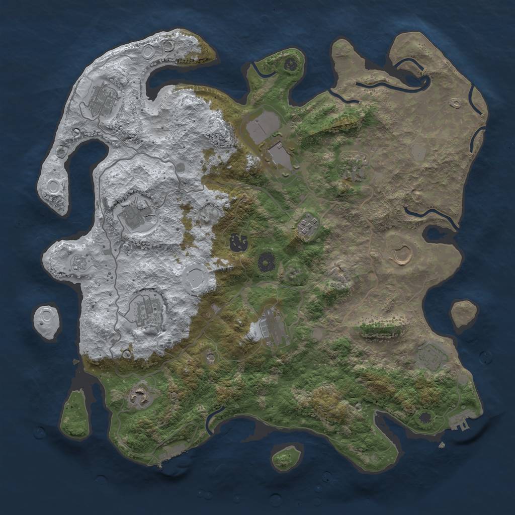 Rust Map: Procedural Map, Size: 4000, Seed: 1610862, 20 Monuments