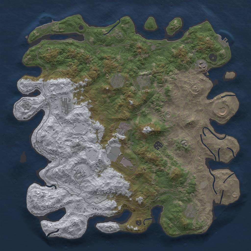 Rust Map: Procedural Map, Size: 4500, Seed: 2906286, 20 Monuments