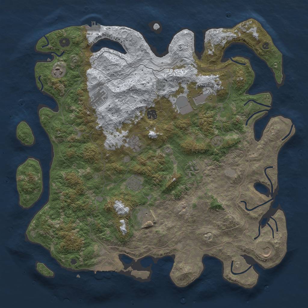 Rust Map: Procedural Map, Size: 4500, Seed: 4476114, 19 Monuments