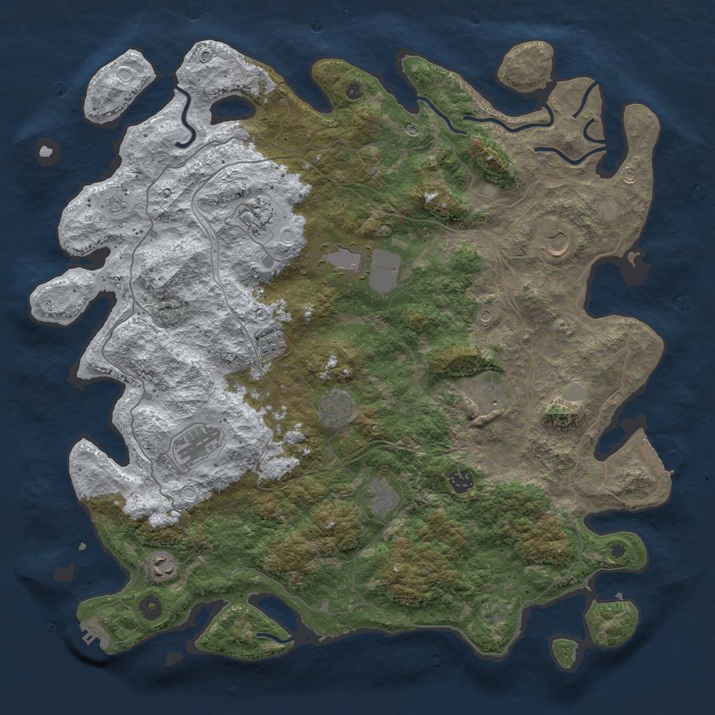 Rust Map: Procedural Map, Size: 4500, Seed: 6223567, 19 Monuments