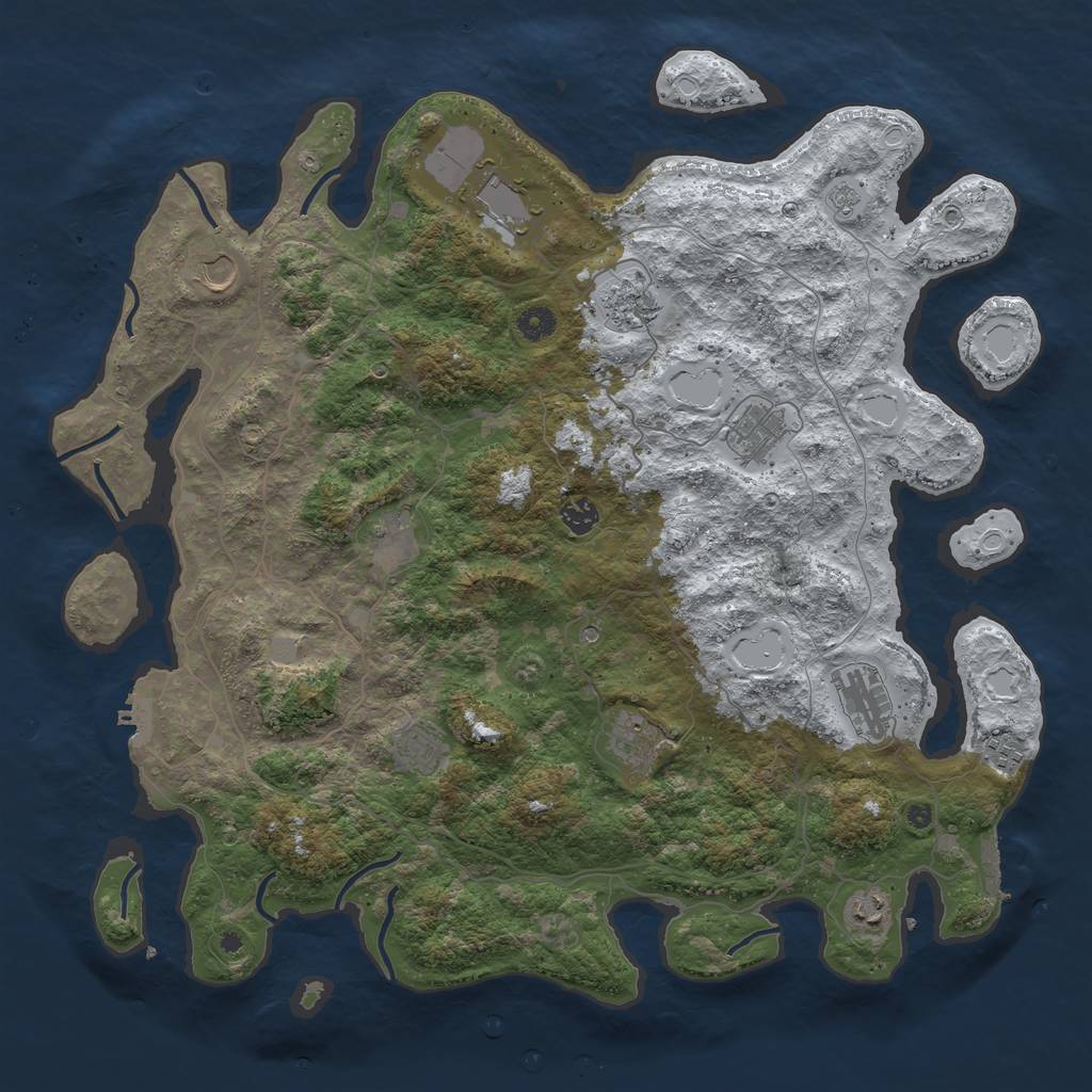 Rust Map: Procedural Map, Size: 4500, Seed: 1985592, 20 Monuments
