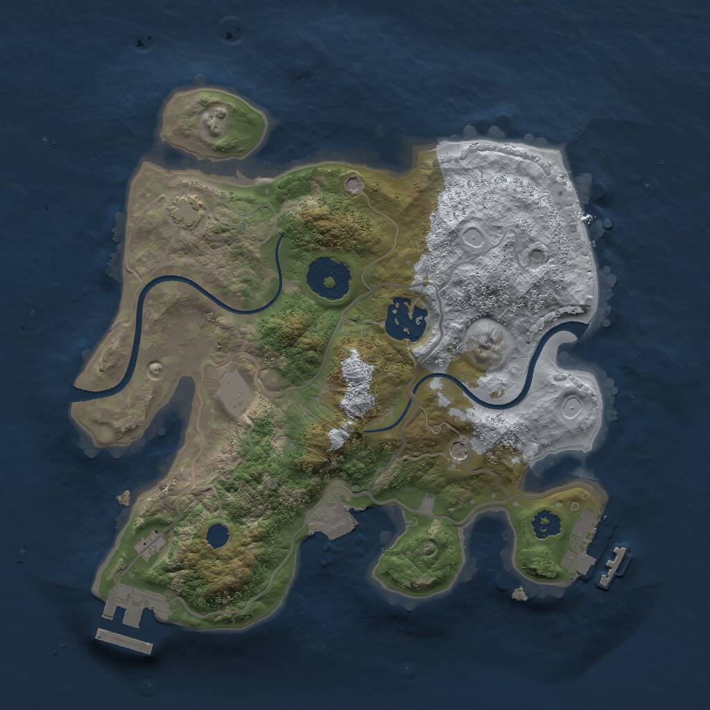 Rust Map: Procedural Map, Size: 2500, Seed: 92796284, 6 Monuments