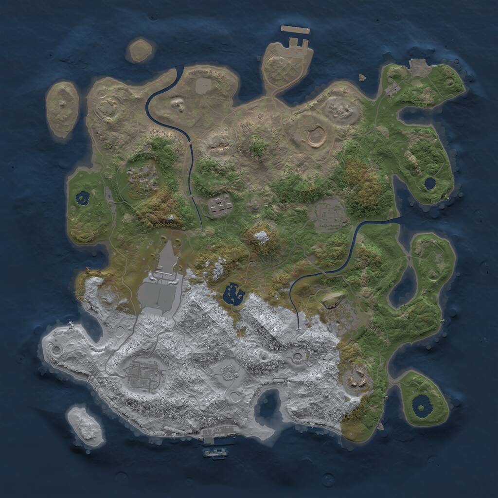 Rust Map: Procedural Map, Size: 3500, Seed: 338, 15 Monuments