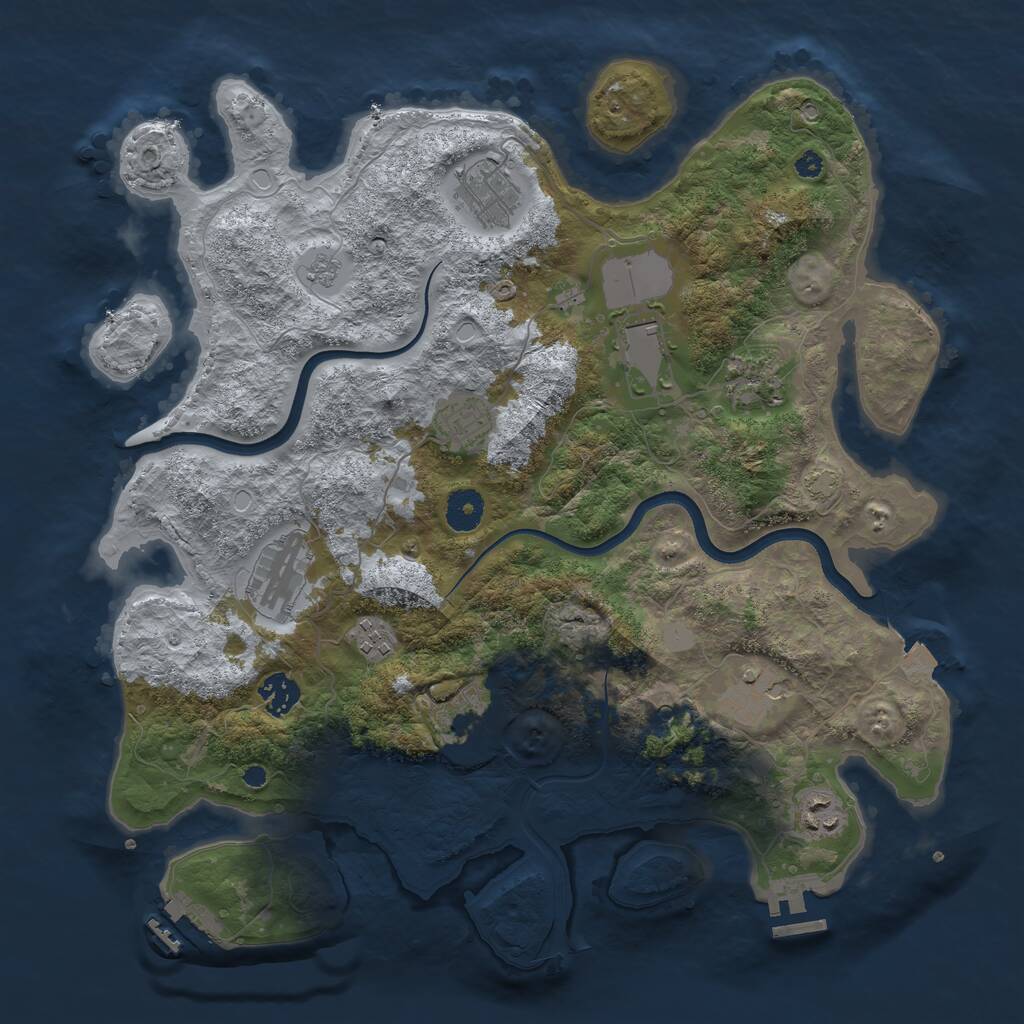 Rust Map: Procedural Map, Size: 3800, Seed: 578262019, 16 Monuments