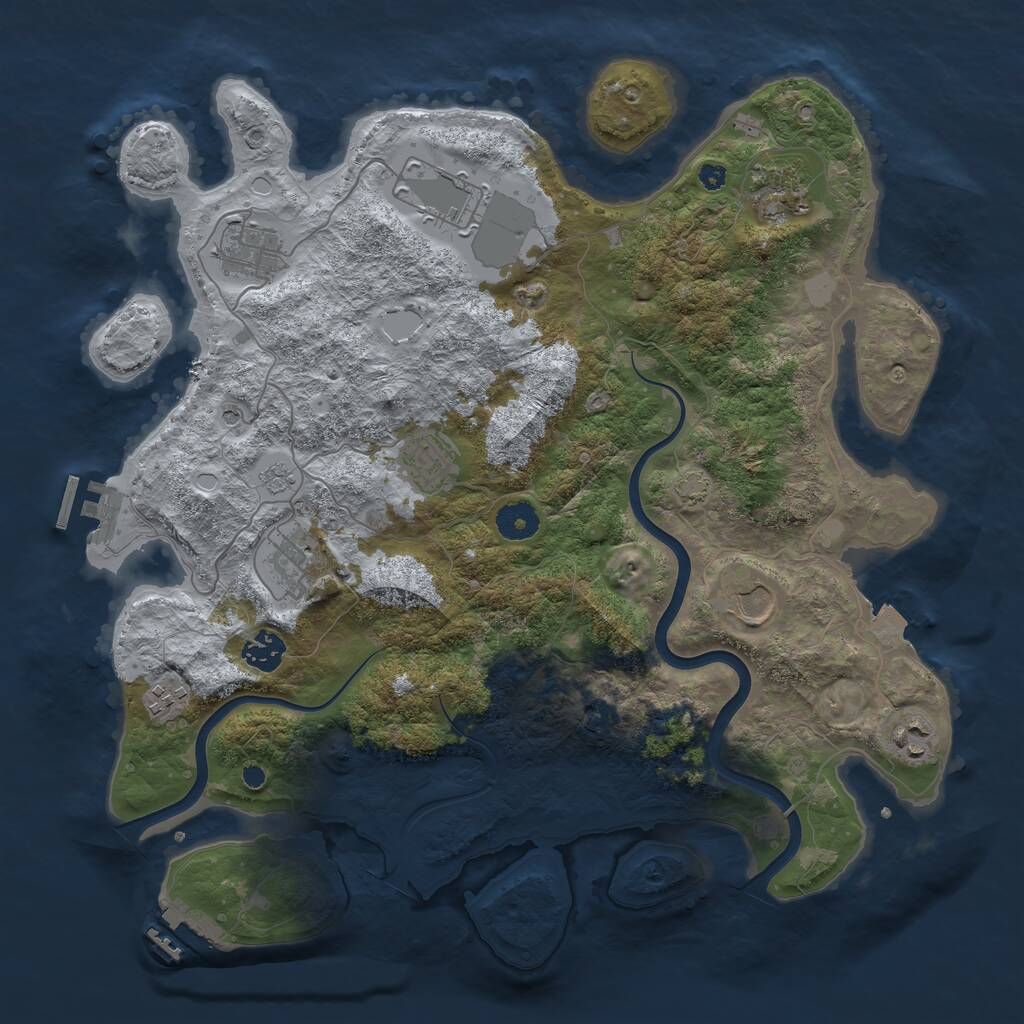 Rust Map: Procedural Map, Size: 3800, Seed: 578262019, 15 Monuments