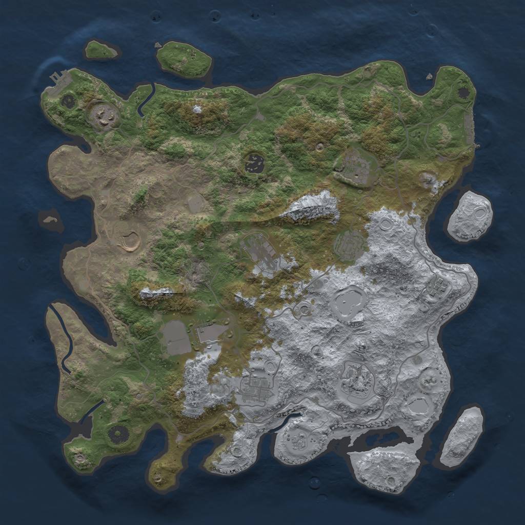 Rust Map: Procedural Map, Size: 4000, Seed: 327035, 19 Monuments