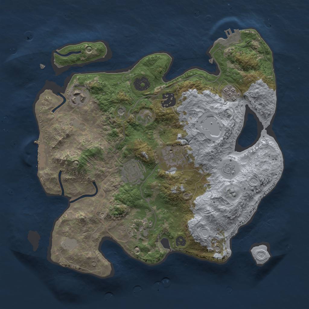 Rust Map: Procedural Map, Size: 3000, Seed: 88224, 15 Monuments