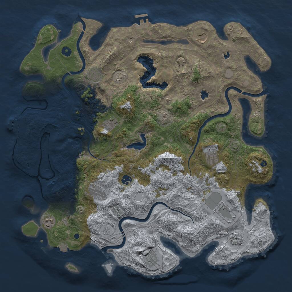 Rust Map: Procedural Map, Size: 4500, Seed: 5236209, 17 Monuments