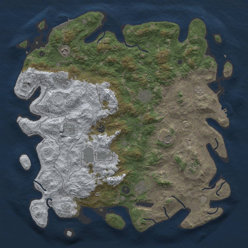 Rust Map: Procedural Map, Size: 4500, Seed: 1176066, 19 Monuments