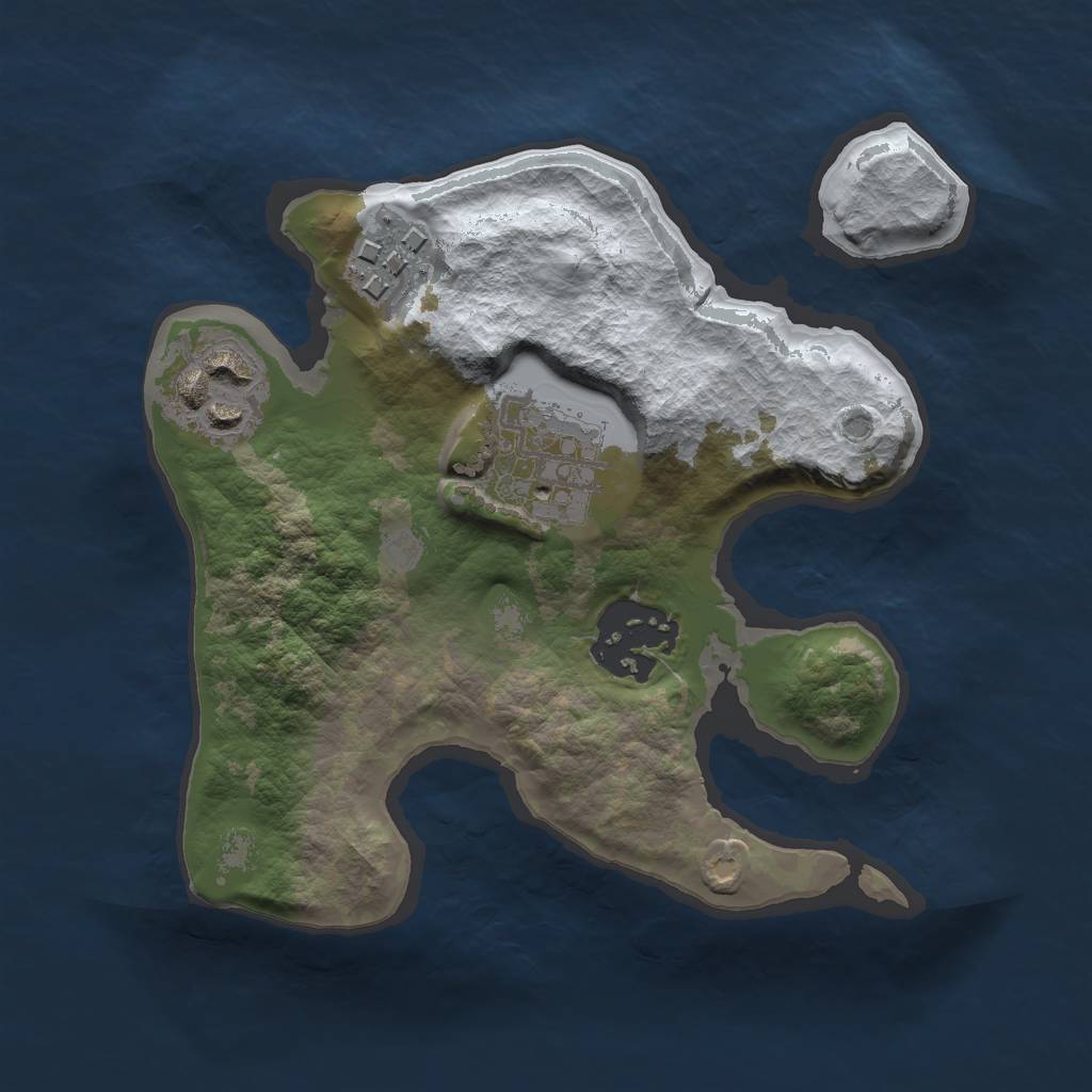 Rust Map: Barren, Size: 2000, Seed: 69, 6 Monuments