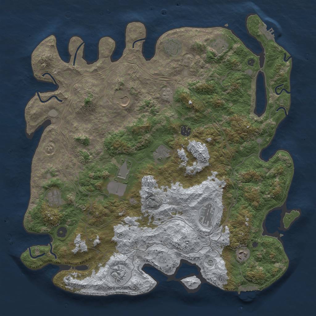 Rust Map: Procedural Map, Size: 4500, Seed: 2295912, 20 Monuments