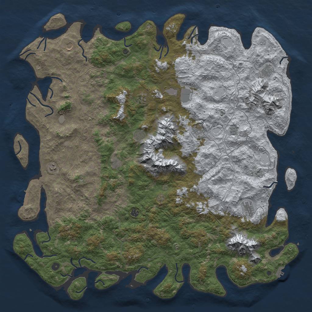 Rust Map: Procedural Map, Size: 6000, Seed: 661953, 20 Monuments