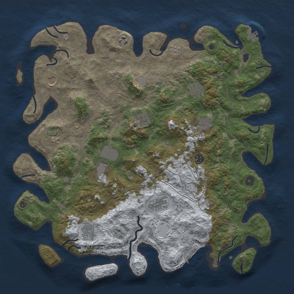 Rust Map: Procedural Map, Size: 4500, Seed: 3492662, 20 Monuments