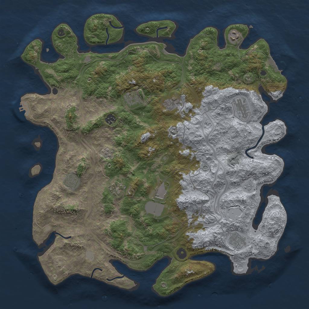 Rust Map: Procedural Map, Size: 4500, Seed: 1955584, 19 Monuments