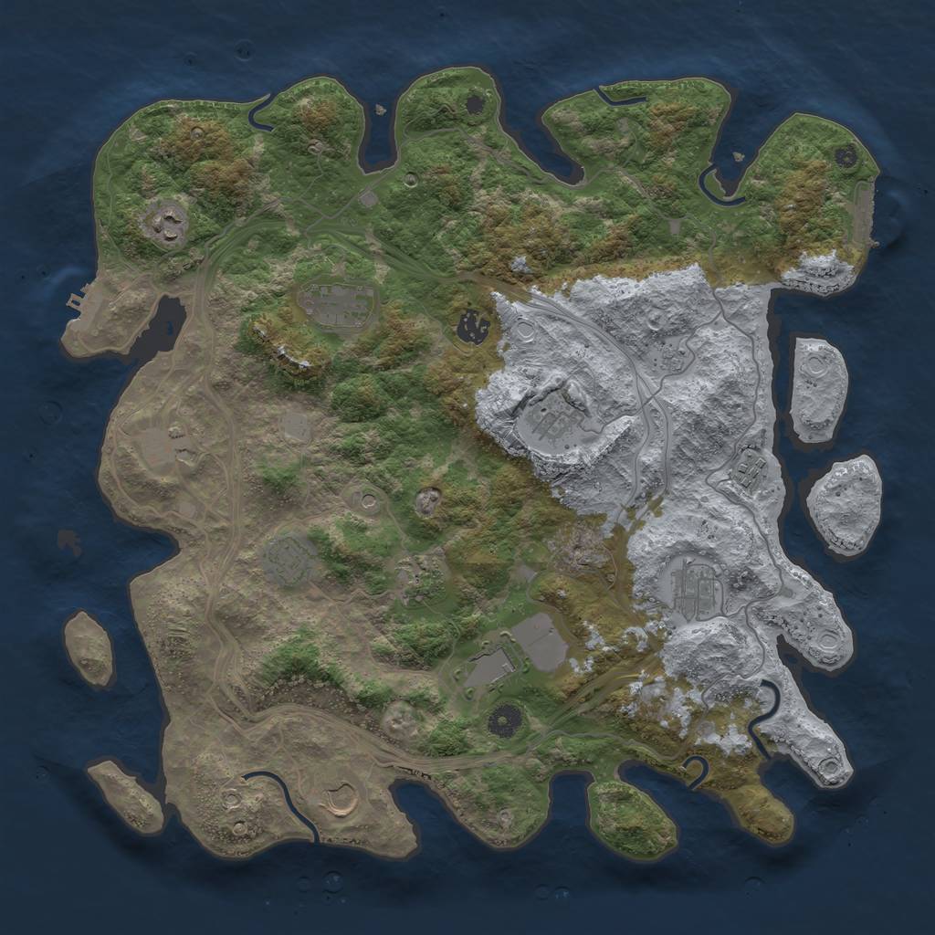 Rust Map: Procedural Map, Size: 4250, Seed: 2120117, 20 Monuments