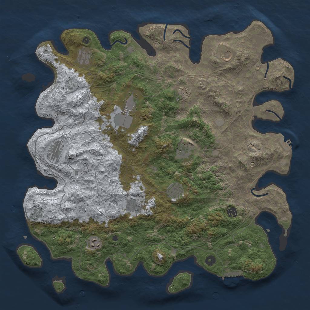 Rust Map: Procedural Map, Size: 4500, Seed: 1515030, 20 Monuments