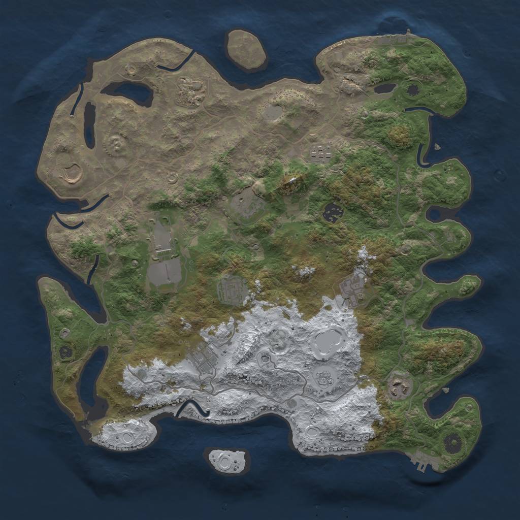 Rust Map: Procedural Map, Size: 4000, Seed: 423219, 19 Monuments