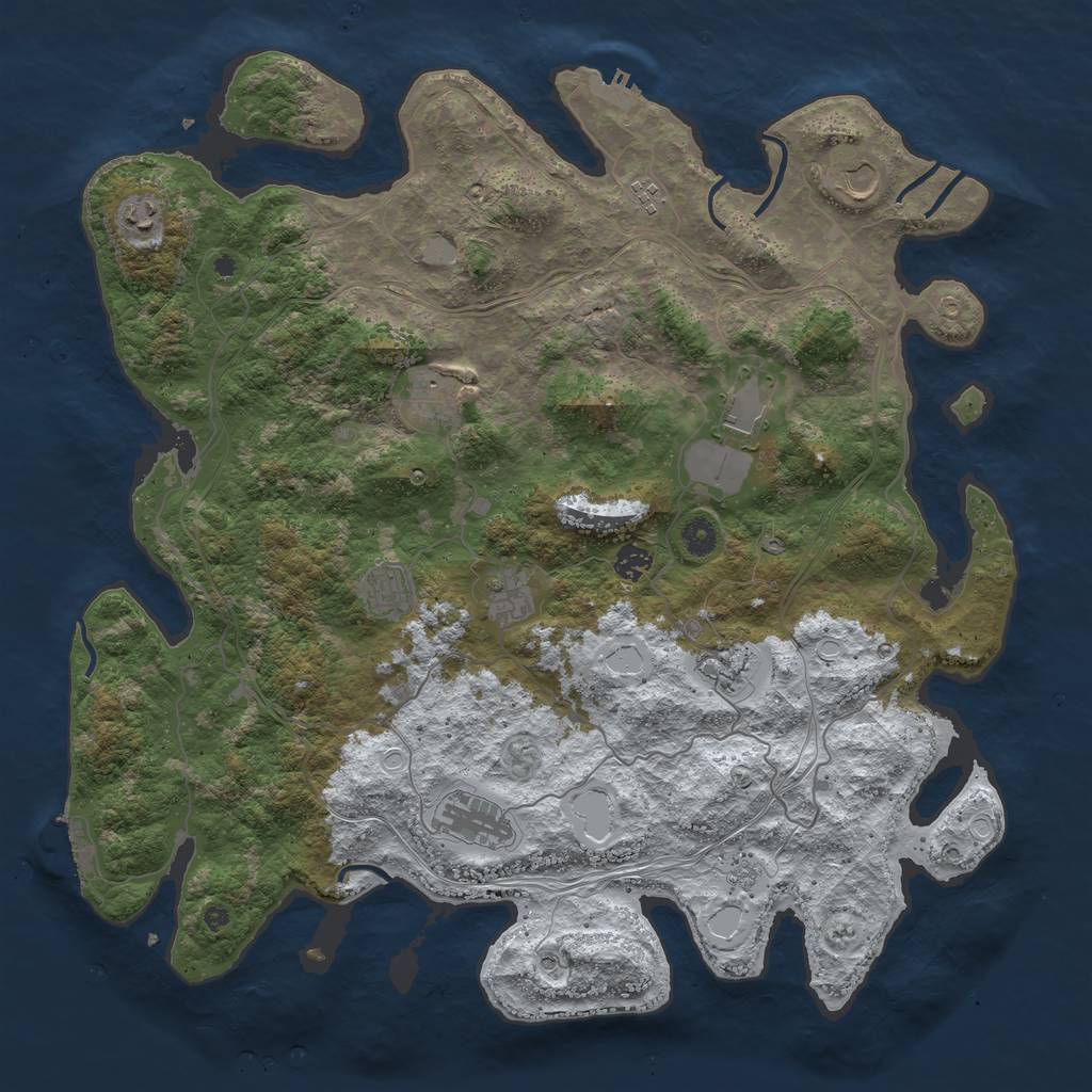 Rust Map: Procedural Map, Size: 4500, Seed: 4531708, 19 Monuments