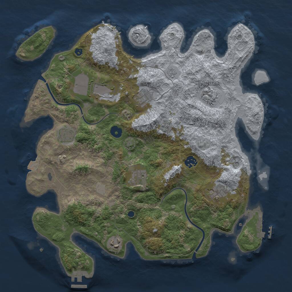 Rust Map: Procedural Map, Size: 3750, Seed: 180728573, 15 Monuments