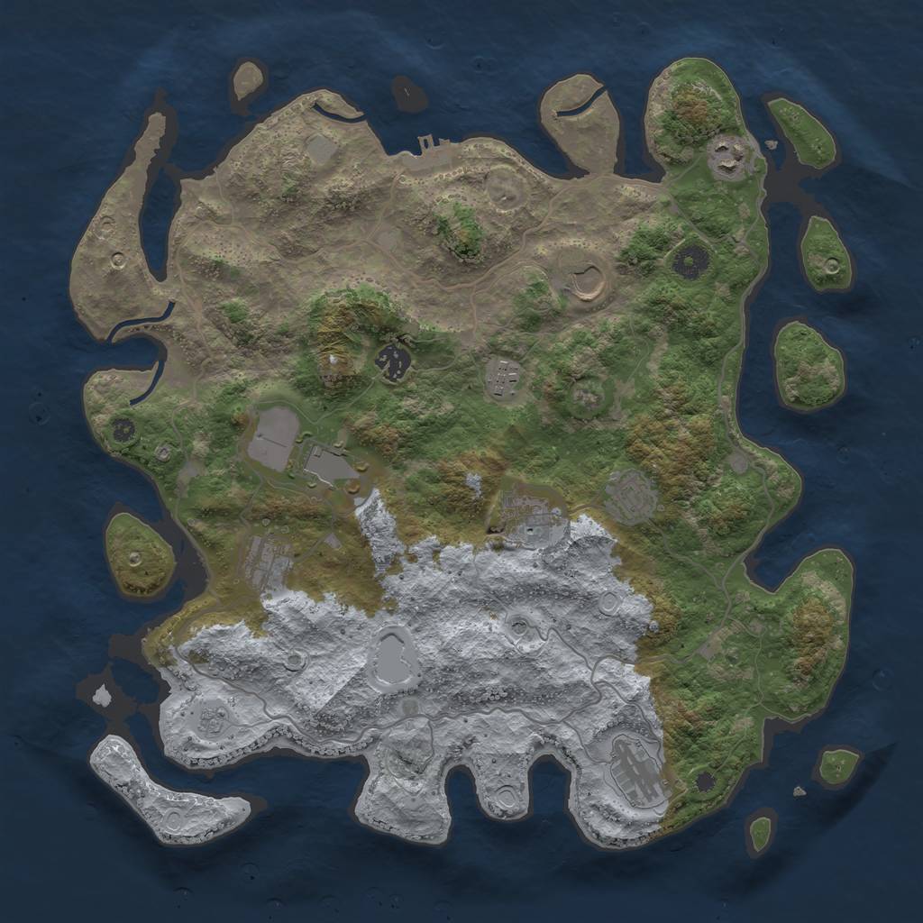 Rust Map: Procedural Map, Size: 4000, Seed: 471351, 17 Monuments