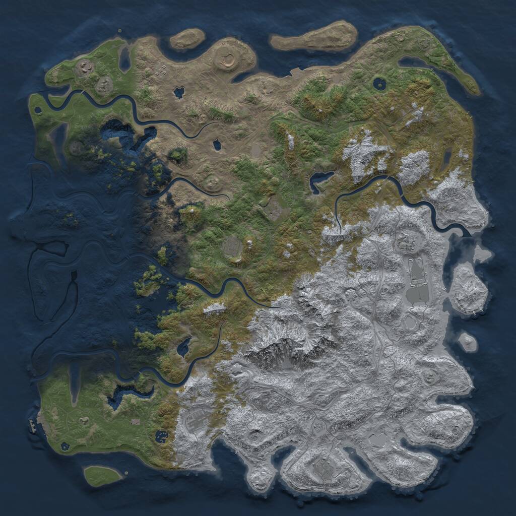 Rust Map: Procedural Map, Size: 6000, Seed: 637912, 17 Monuments