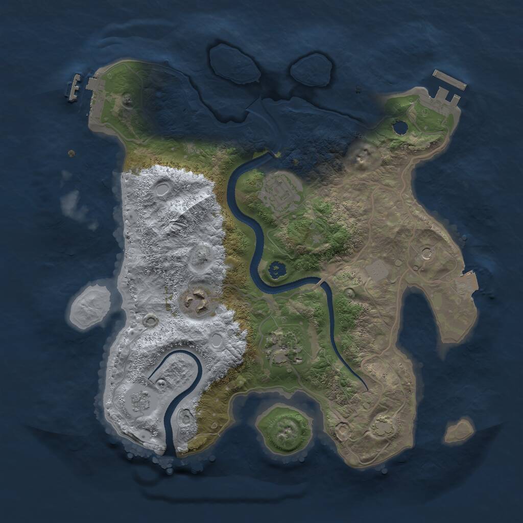 Rust Map: Procedural Map, Size: 2996, Seed: 100, 9 Monuments