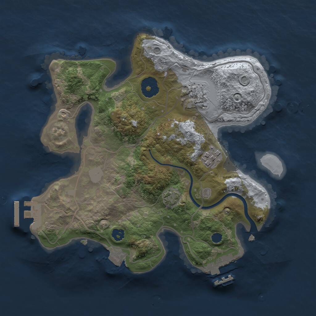 Rust Map: Procedural Map, Size: 2500, Seed: 5252, 6 Monuments