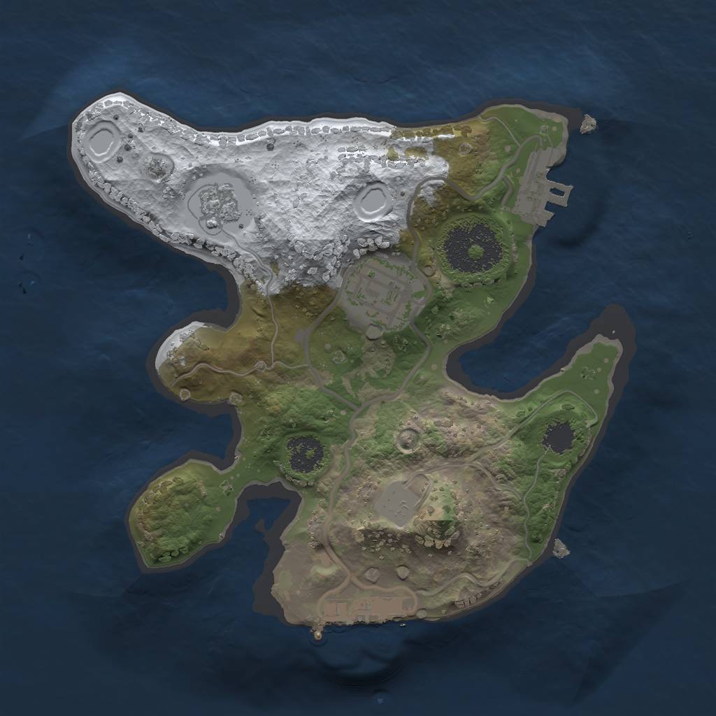 Rust Map: Procedural Map, Size: 2000, Seed: 182903027, 9 Monuments