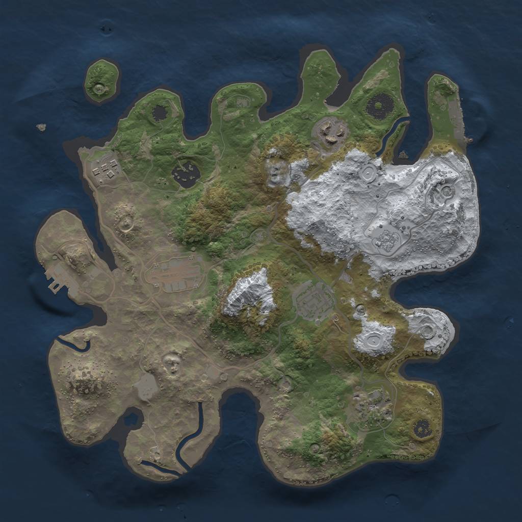 Rust Map: Procedural Map, Size: 3000, Seed: 51121, 15 Monuments