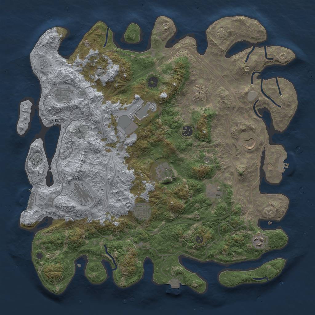 Rust Map: Procedural Map, Size: 4250, Seed: 637707047, 19 Monuments