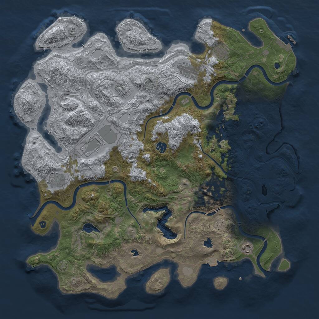 Rust Map: Procedural Map, Size: 4500, Seed: 1898430, 15 Monuments