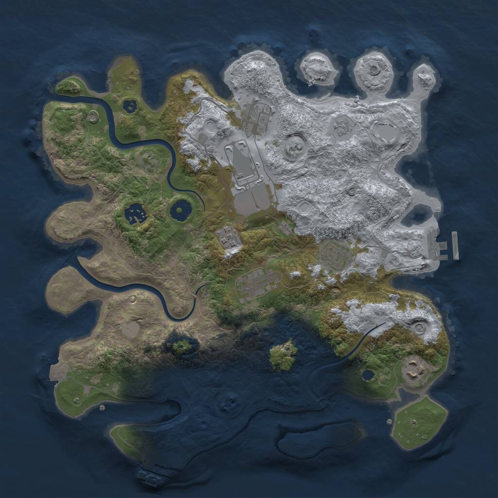 Rust Map: Procedural Map, Size: 3550, Seed: 168498, 13 Monuments