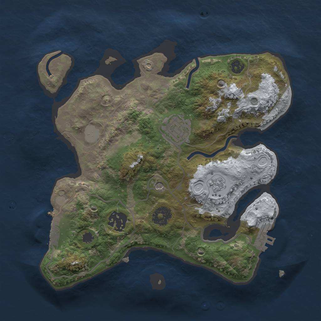 Rust Map: Procedural Map, Size: 2500, Seed: 970152709, 11 Monuments
