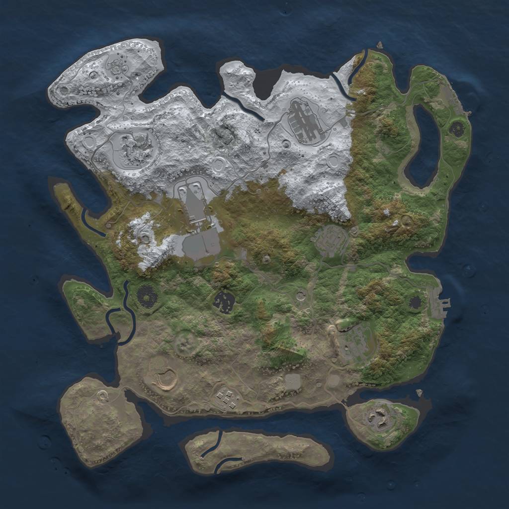 Rust Map: Procedural Map, Size: 3550, Seed: 936328, 18 Monuments