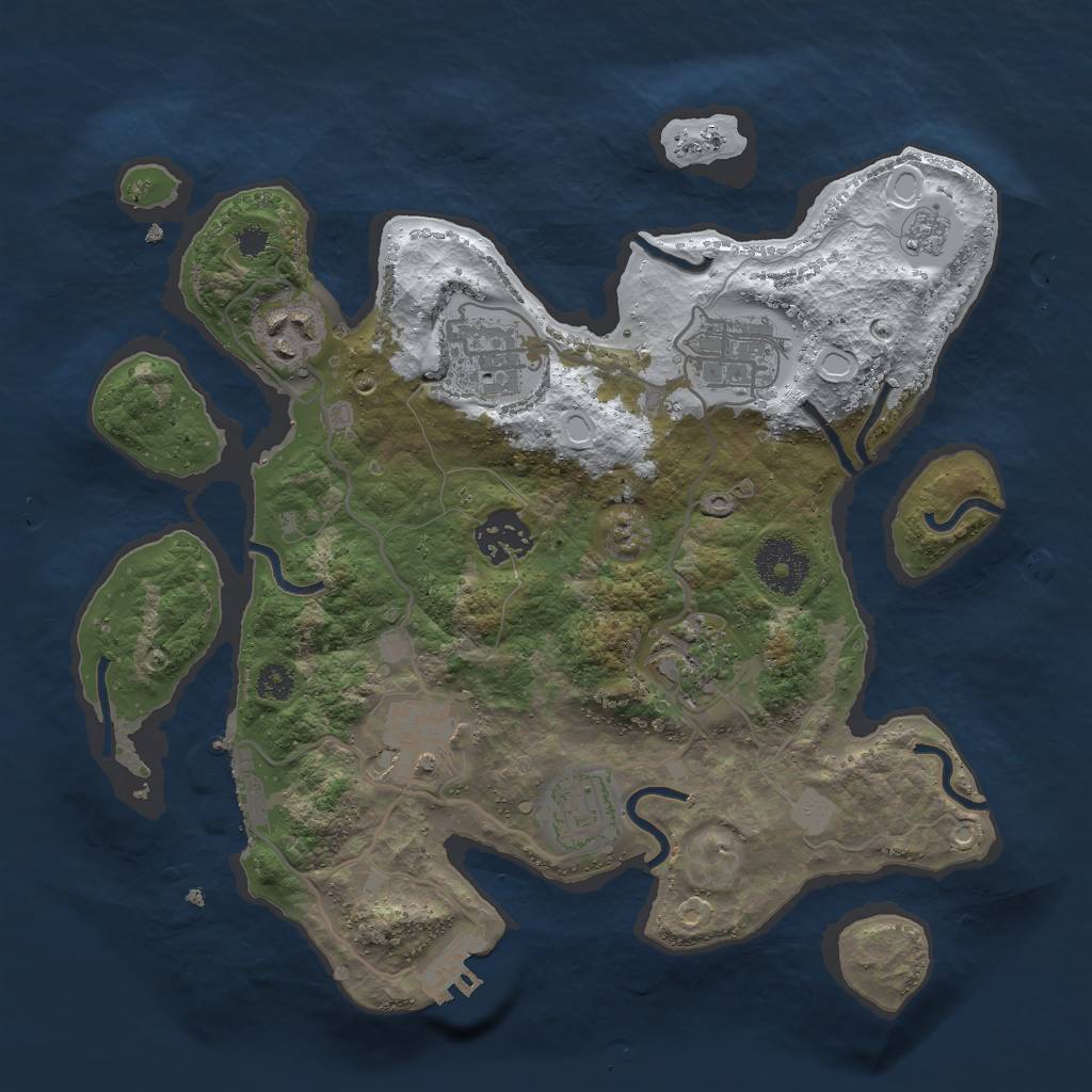 Rust Map: Procedural Map, Size: 3000, Seed: 13682, 15 Monuments