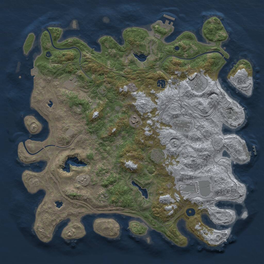 Rust Map: Procedural Map, Size: 4500, Seed: 5321550, 15 Monuments