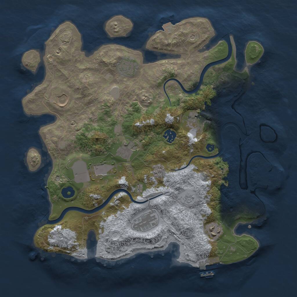 Rust Map: Procedural Map, Size: 3550, Seed: 98172, 15 Monuments