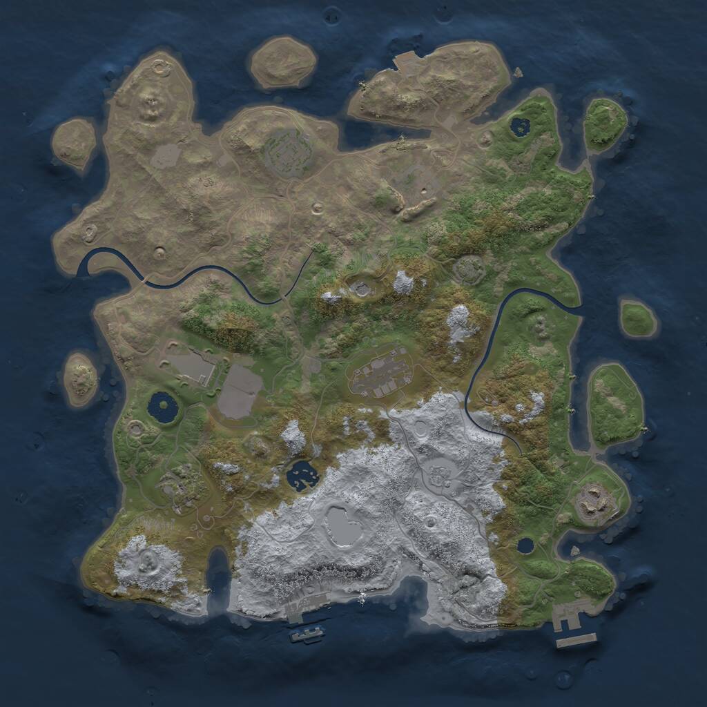 Rust Map: Procedural Map, Size: 3550, Seed: 98172, 13 Monuments
