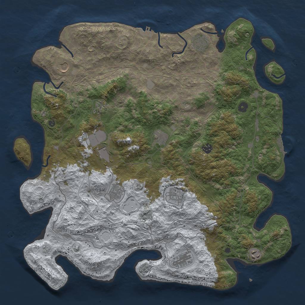 Rust Map: Procedural Map, Size: 4569, Seed: 2147483647, 20 Monuments