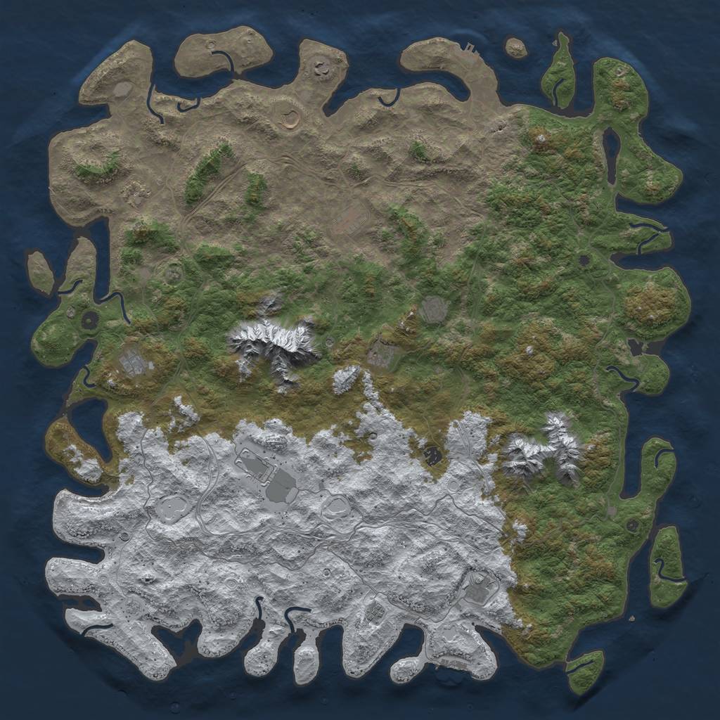 Rust Map: Procedural Map, Size: 6000, Seed: 832111, 20 Monuments