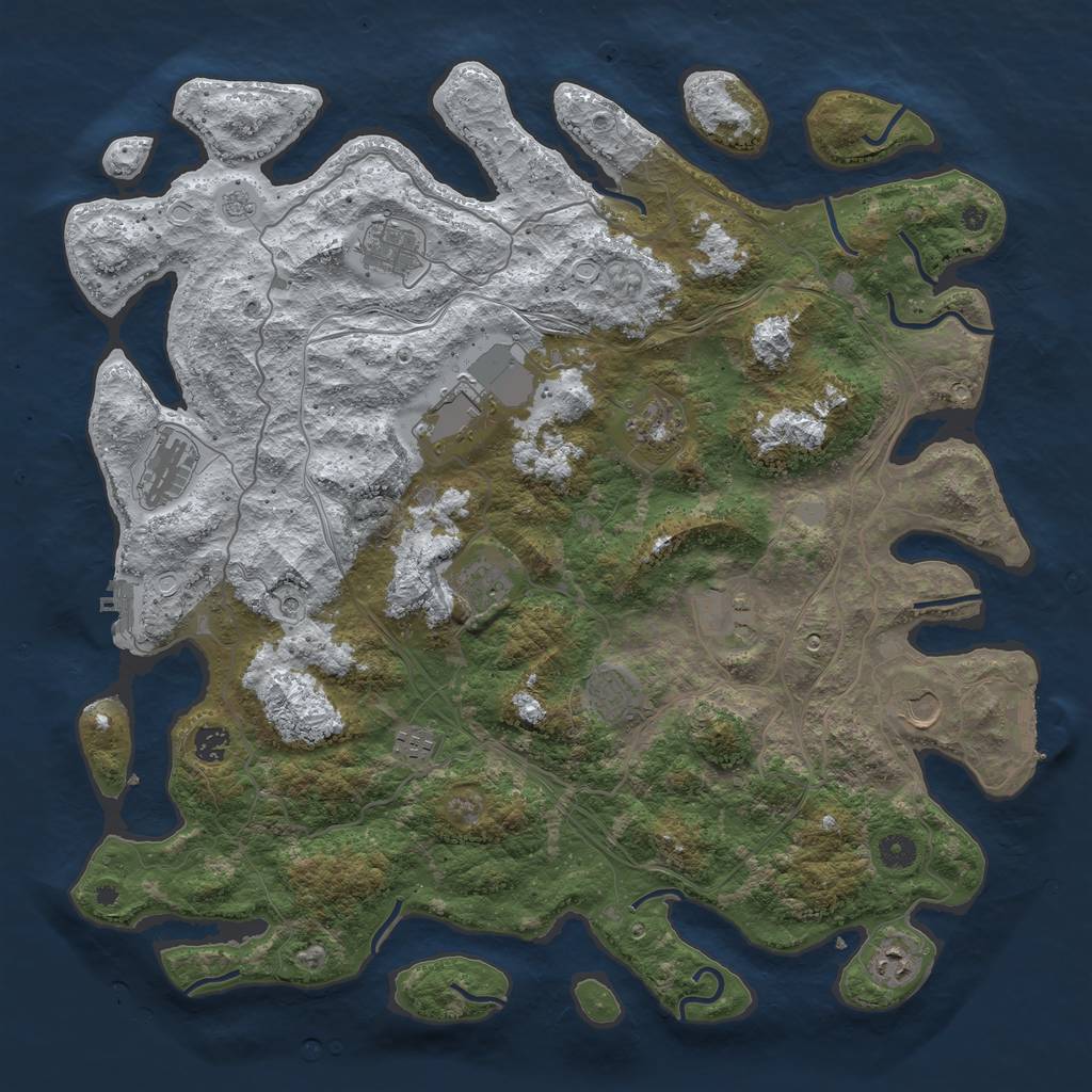 Rust Map: Procedural Map, Size: 4500, Seed: 2836282, 20 Monuments