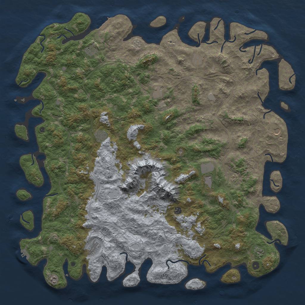 Rust Map: Procedural Map, Size: 6000, Seed: 5234, 20 Monuments