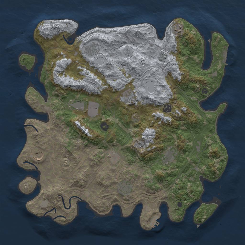 Rust Map: Procedural Map, Size: 4250, Seed: 3240873, 19 Monuments