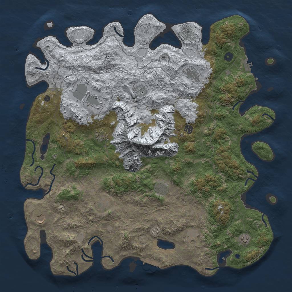 Rust Map: Procedural Map, Size: 5000, Seed: 22223, 20 Monuments